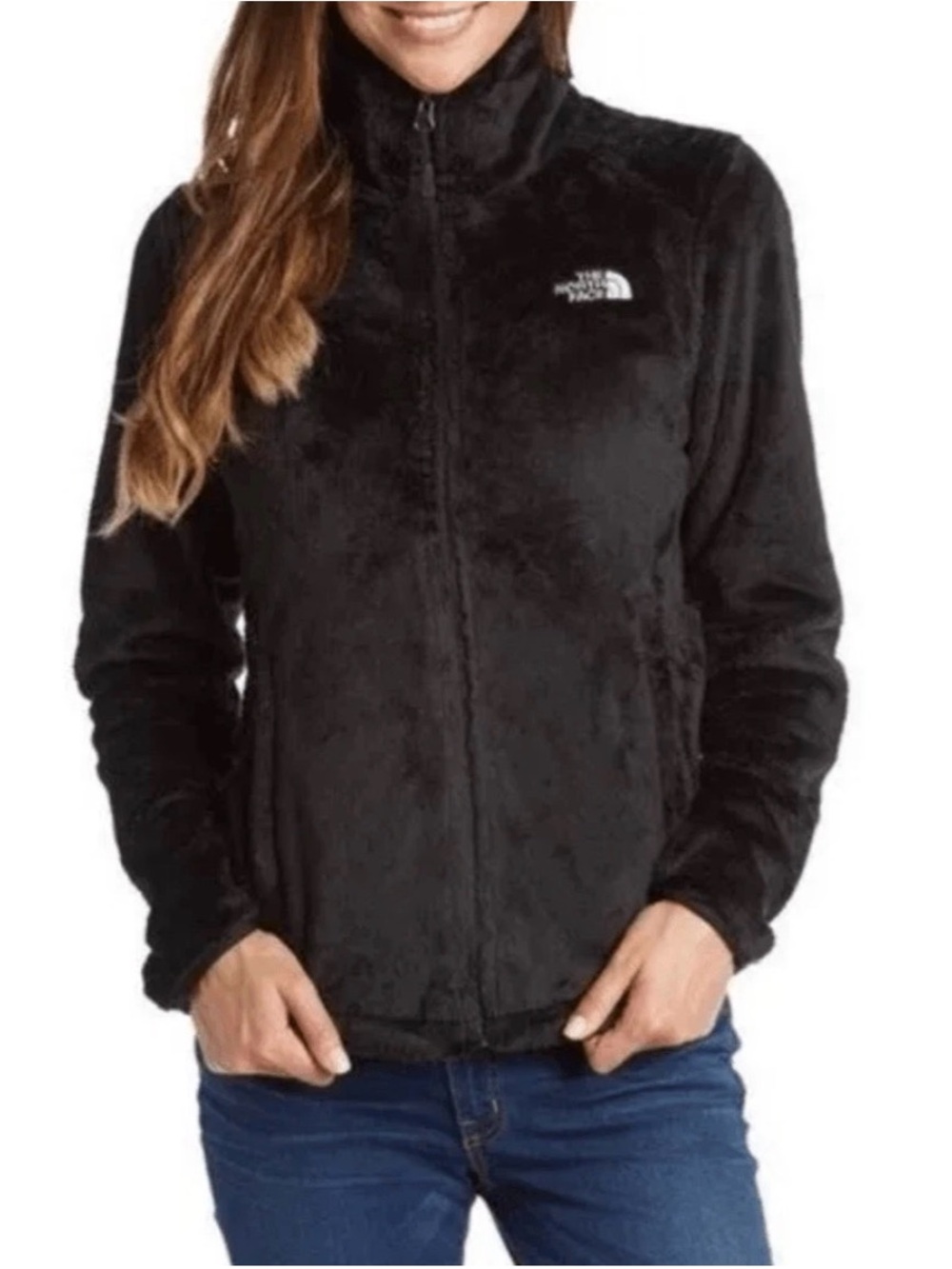 The North Face Osito Fuzzy Zip Up Teddy Bear Jacket Size Medium in Black